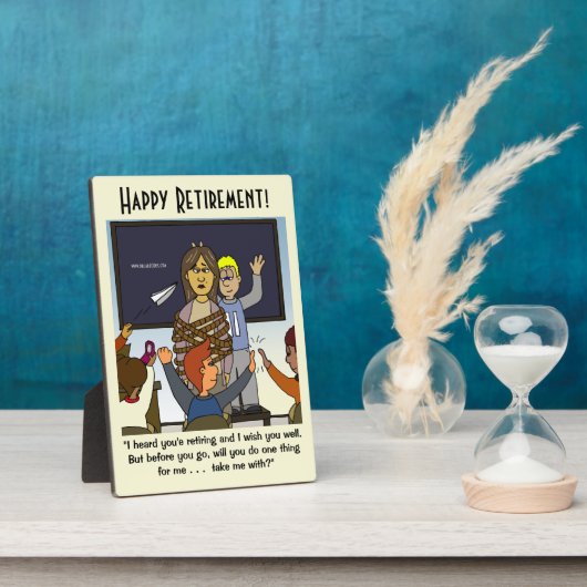 Neem me mee met leraar medium pensioen plaque fotoplaat (Zijkant)