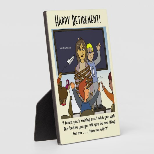 Neem me mee met leraar medium pensioen plaque fotoplaat (Zijkant)