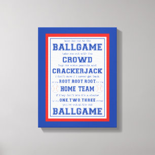 Neem me mee naar de Ballgame, Baseball Canvas Afdruk
