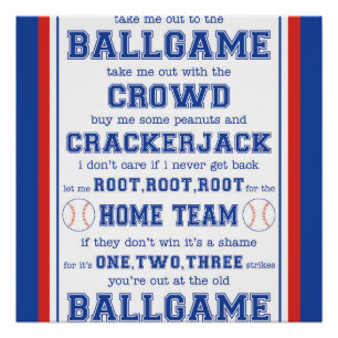 Neem me mee naar de Ballgame, Baseball Perfect Poster