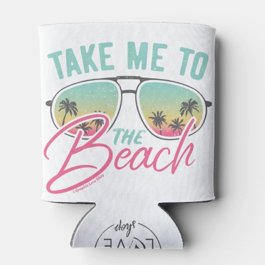 Neem me mee naar de Beach Graphic Art - GraphicLov Blikjeskoeler (Achterkant)
