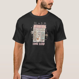 Neem me mee naar de boekwinkel retro spookboekwink t-shirt