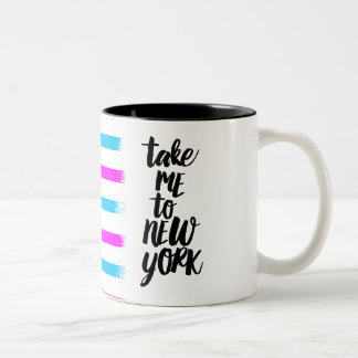 Neem me mee naar de nieuwe york Black 11 oz Two-To Tweekleurige Koffiemok