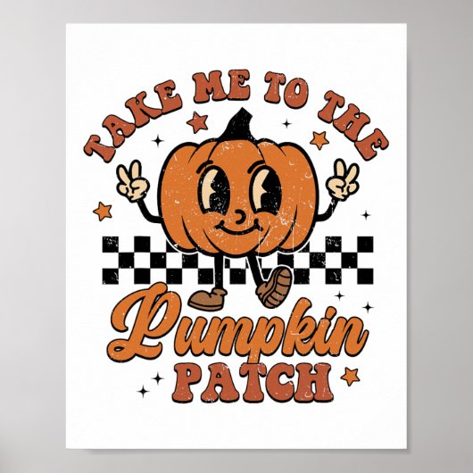 Neem me mee naar de pompoen Herfst Thanksgiv Poster (Voorkant)