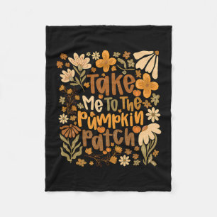 Neem me mee naar de pompoenveld Boho bloemen Thank Fleece Deken