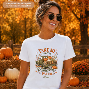 Neem me mee naar de pompoenveld familie-matchende Tri-Blend shirt