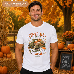 Neem me mee naar de pompoenveld familie unisex t-shirt