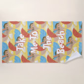 Neem me mee naar de strand Illustratie Handdoek (Voorkant)