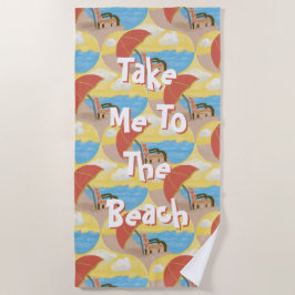 Neem me mee naar de strand Illustratie Handdoek