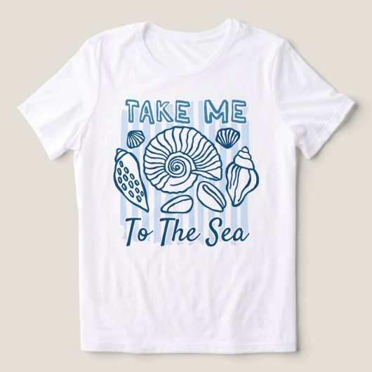 Neem me mee naar de Zee Schelp Kust Tri-Blend Shirt (Design voorkant)