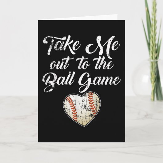 Neem me mee naar het bal spel honkbal mam zuster kaart (Voorkant)