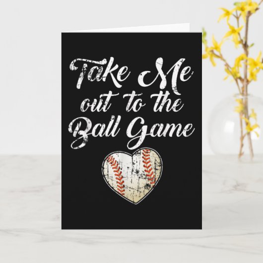 Neem me mee naar het bal spel honkbal mam zuster kaart (Gele Bloem)