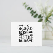 Neem me mee naar het ballspel briefkaart (Staand voorkant)