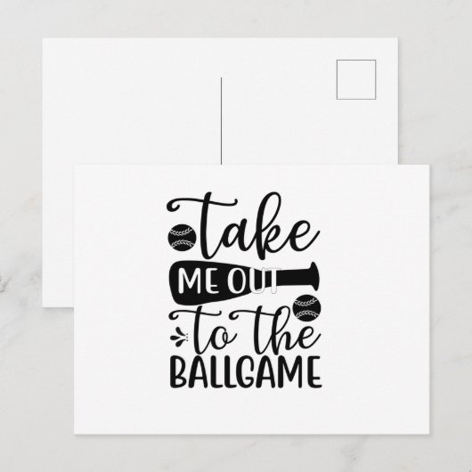 Neem me mee naar het ballspel briefkaart (Voorkant / Achterkant)