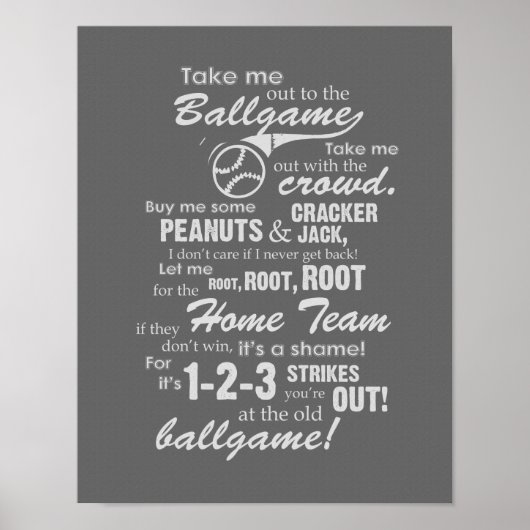 Neem me mee naar het balspel - grijs poster (Voorkant)