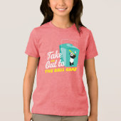 Neem me mee naar het balspel Take Out Container Tri-Blend Shirt (Voorkant)