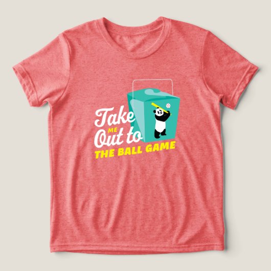 Neem me mee naar het balspel Take Out Container Tri-Blend Shirt (Design voorkant)