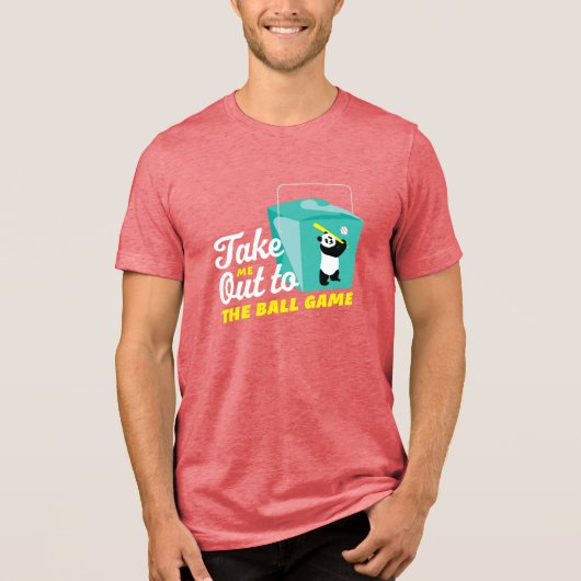 Neem me mee naar het balspel Take Out Container Tri-Blend Shirt (Voorkant)