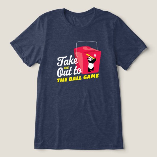 Neem me mee naar het balspel Take Out Container Tri-Blend Shirt (Design voorkant)