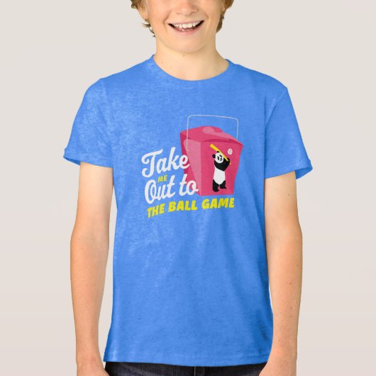 Neem me mee naar het balspel Take Out Container Tri-Blend Shirt (Voorkant)