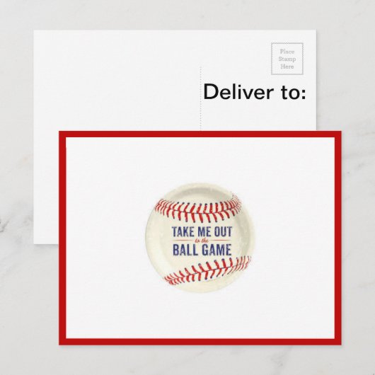 Neem me mee naar het briefkaart van het ballpark (Voorkant / Achterkant)