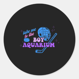 Neem me mee naar het jongensaquarium grappige hock ronde sticker