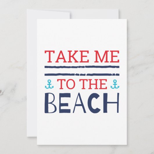 Neem me mee naar het strand bedankkaart (Voorkant)