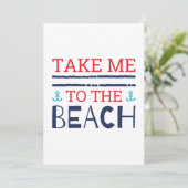 Neem me mee naar het strand bedankkaart (Staand voorkant)