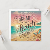 Neem me mee naar het strand - Sunset Bliss Kaart (Voorkant / Achterkant in situ)