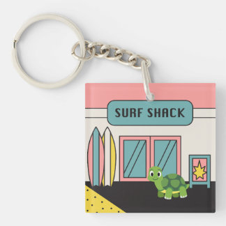 Neem me mee naar het strand surf shack schildpad s sleutelhanger
