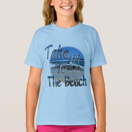 Neem me mee naar het strand. t-shirt (Voorkant)