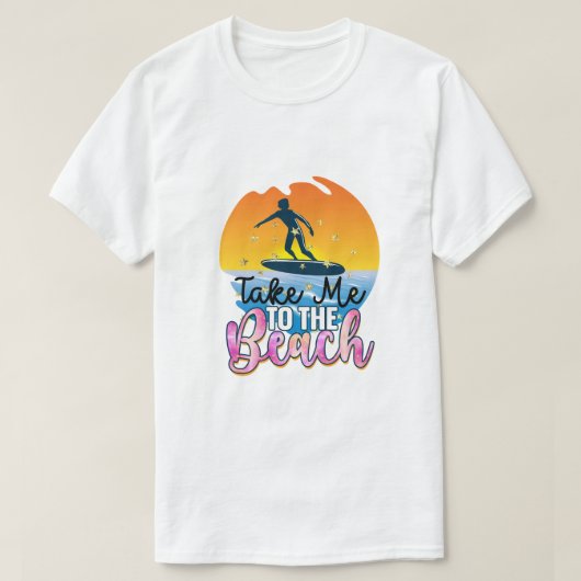 Neem me mee naar het strand t-shirt (Design voorkant)