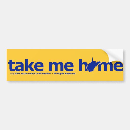 Neem me mee naar Home Bumpersticker (Voorkant)