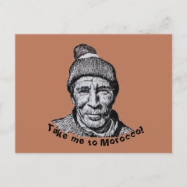 Neem me mee naar Marokko Marrakesh Old Man Wall Pa Briefkaart