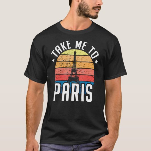 Neem me mee naar Parijs Heartbeat Eiffel Tower Fra T-shirt (Voorkant)