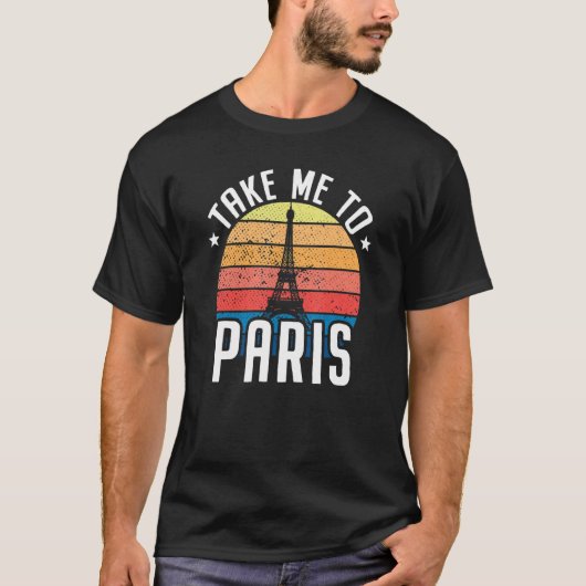 Neem me mee naar Parijs Heartbeat Eiffel Tower Fra T-shirt (Voorkant)