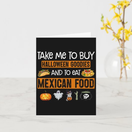 Neem me mee om Halloween-goodies te kopen en om Me Kaart (Gele Bloem)