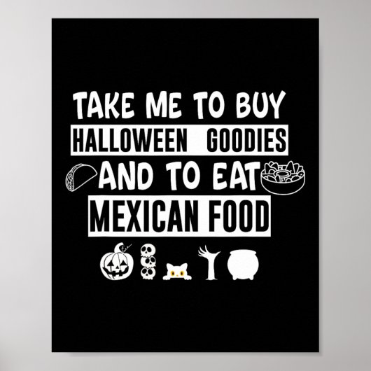 Neem me mee om Halloween-spullen te kopen en Mexic Poster (Voorkant)