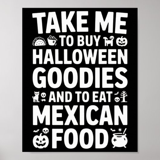 Neem me mee om Halloween-spullen te kopen en Mexic Poster (Voorkant)