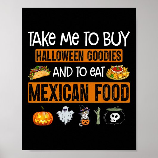Neem me mee om Halloween-spullen te kopen en Mexic Poster (Voorkant)