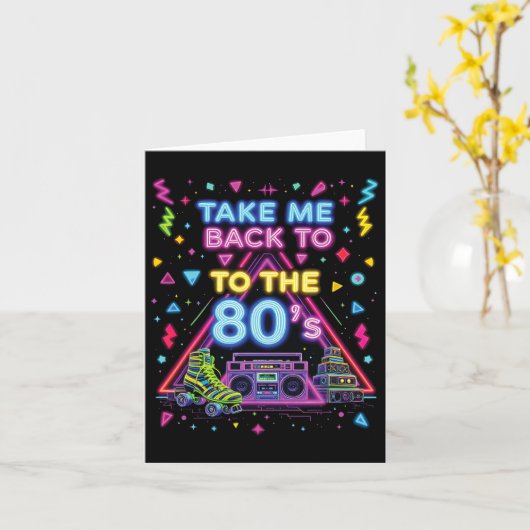 Neem Me Mee Terug Naar De Jaren 80 Retro Oude Scho Kaart (Gele Bloem)