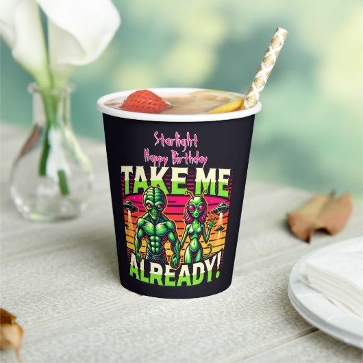 Neem me mee voorbij de sterren! papieren bekers (Insitu)