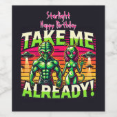 Neem me mee voorbij de sterren! wijn etiket (Enkel label)