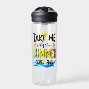 Neem me mee waar de zomer nooit eindigt, zomervibe waterfles