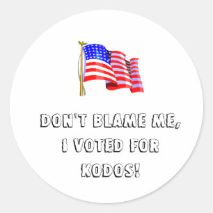 NEEM ME NIET KWALIJK, IK HEB OP KODOS GESTEMD! RONDE STICKER