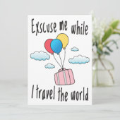 Neem me niet kwalijk terwijl ik de wereld rondreis kaart (Staand voorkant)