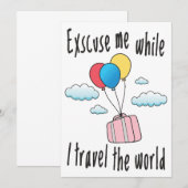 Neem me niet kwalijk terwijl ik de wereld rondreis kaart (Voorkant / Achterkant)