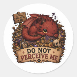 Neem Me Niet Waarnemend Grappige Slapende Drakenst Ronde Sticker