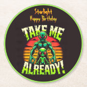 Neem me nu al mee! Ontdek het buitenaardse univers Ronde Kartonnen Onderzetter (Voorkant)