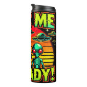 Neem me nu al, retro-stijl groene huid aliens thermosbeker (Geroteerd rechts)
